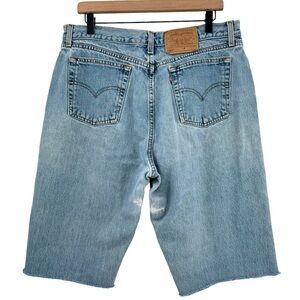 Vintage 90s Levi's 560 Jorts Cutoff Jean Shorts Loose Fit Straight Leg | 35" 12